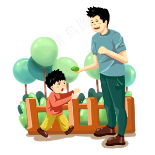 二十四节气清明父子共享青团免抠