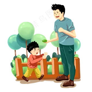 二十四节气清明父子共享青团免抠