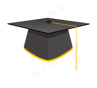 毕业季黑色免抠矢量博士帽学士帽