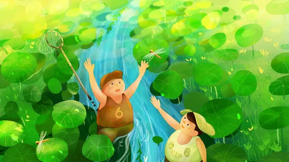 二十四节气立夏捉蜻蜓