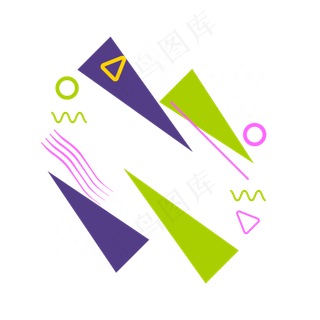 618电商几何渐变装饰素材矢量