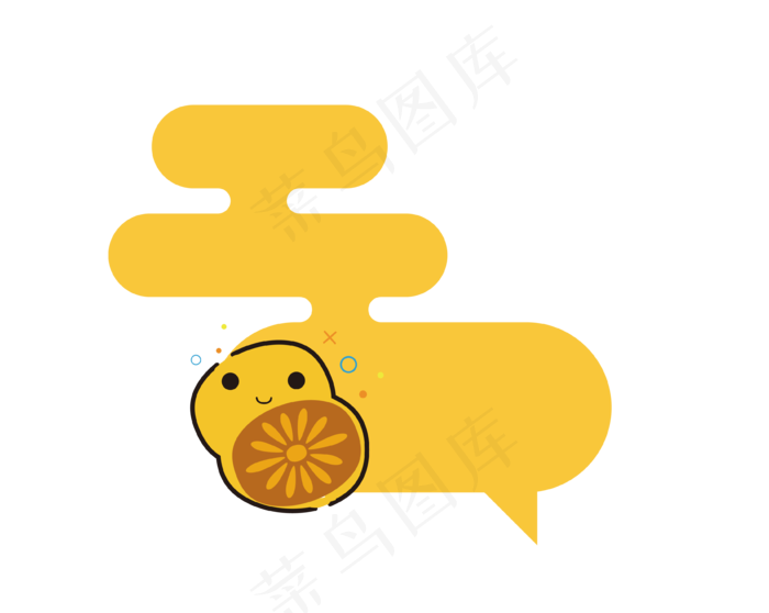 矢量卡通扁平化mbe橙子水果边框