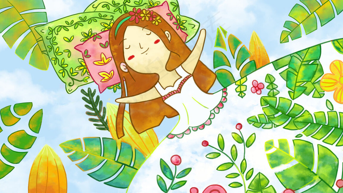 绿色春季清新春困