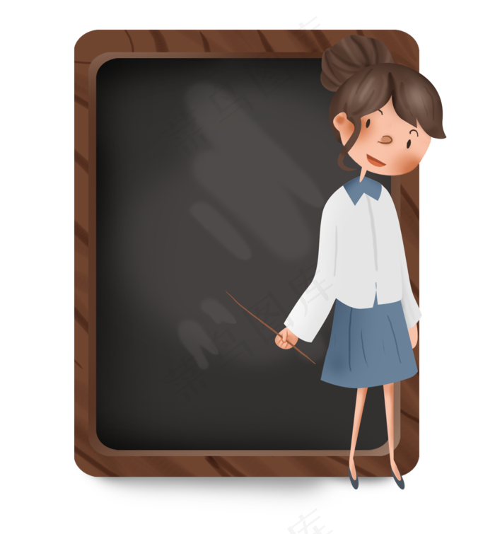 拿教鞭的女老师和黑版