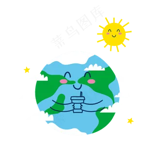 卡通世界地球日矢量图片