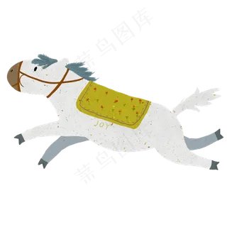 儿童节白色木马玩具