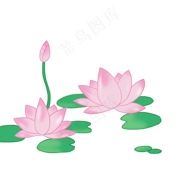 中国风卡通粉红色荷花