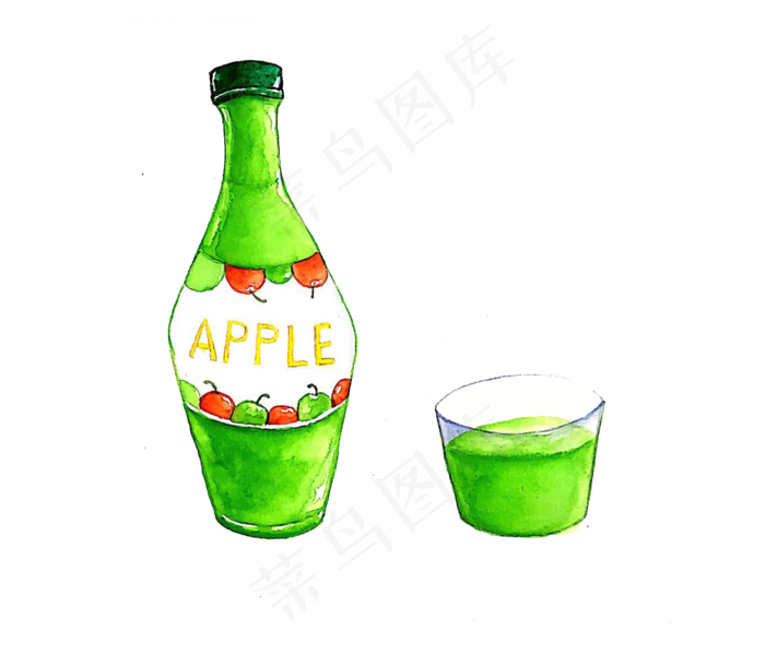彩色夏日果汁饮料装饰图,免抠元素(3500X3000(DPI:200))psd模版下载