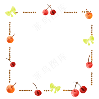樱桃水果边框
