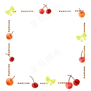 樱桃水果边框