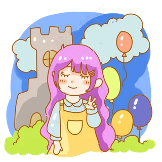 游乐园气球少女