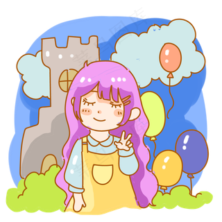 游乐园气球少女