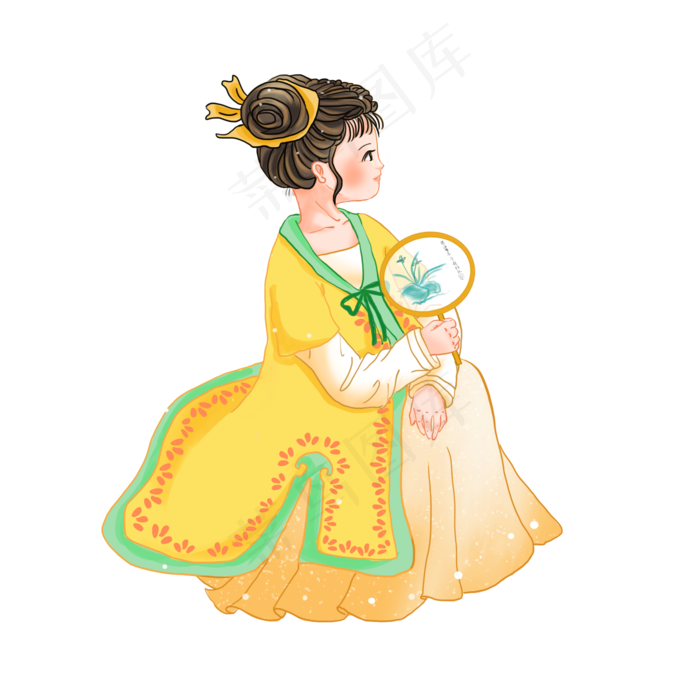 中国风古风女孩摇扇