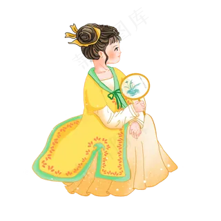 中国风古风女孩摇扇