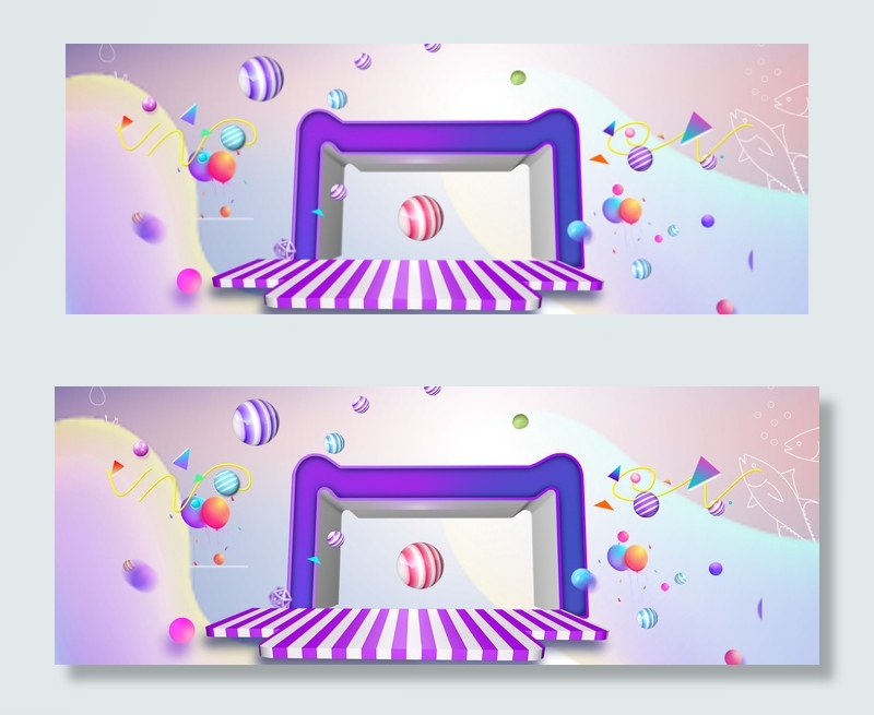 立体渐变电商背景