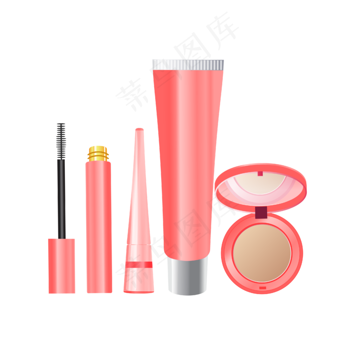 矢量手绘卡通化妆品