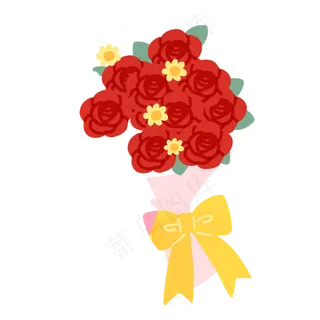 彩色植物花束元素