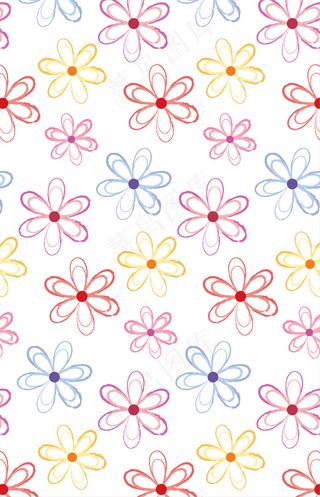 手绘花卉花朵底纹平面素材