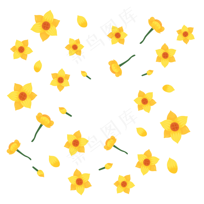 夏季夏天暑假夏至黄花装饰素材