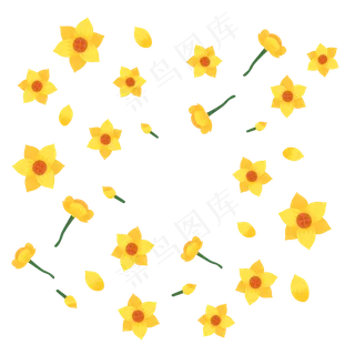 夏季夏天暑假夏至黄花装饰素材