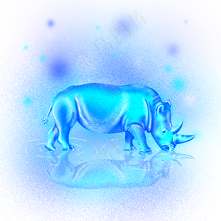 梦幻动物犀牛,免抠元素