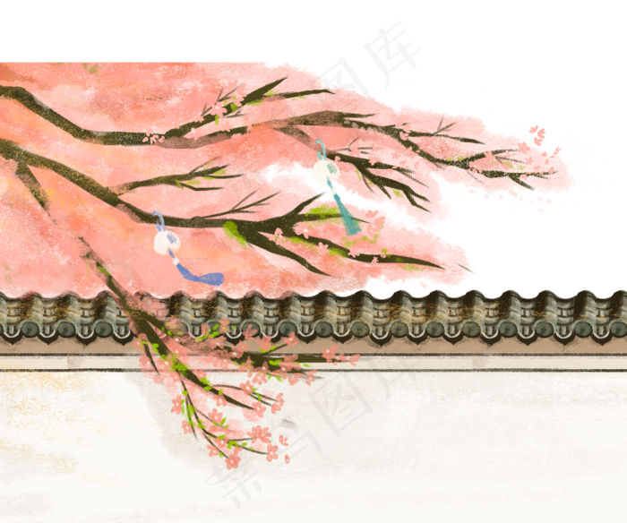 国潮古风桃花三月天(1952X1628(DPI:300))psd模版下载
