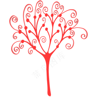 红色的树,免抠元素