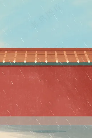 红色的围墙免抠图