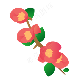 免扣卡通海棠花朵,免抠元素