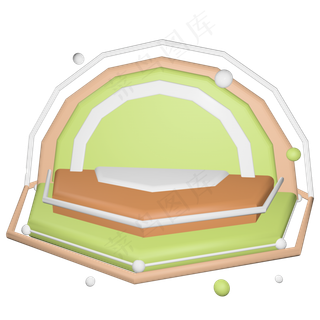 个性C4D柔色少女风电商装饰展台,免抠元素