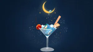 夏日水果少女手绘