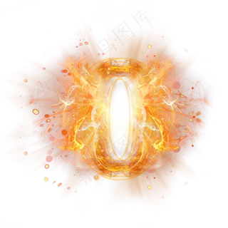 光芒层次火焰倒计时数字0