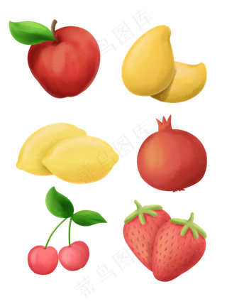 简约手绘水果清新健康食材可商用