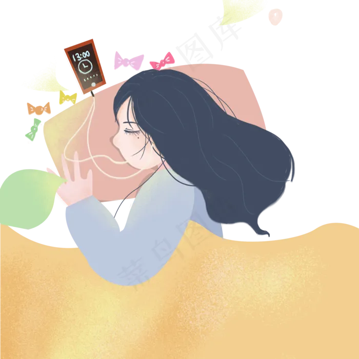 小女孩听音乐