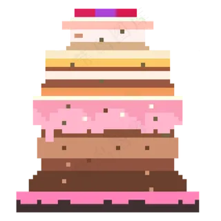 像素风格美味的草莓巧克力蛋糕