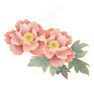 中国风古典手绘牡丹花