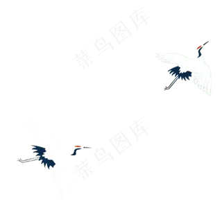 丹顶鹤古风水墨