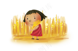 立秋秋天丰收人物,免抠元素