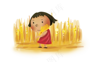 立秋秋天丰收人物,免抠元素