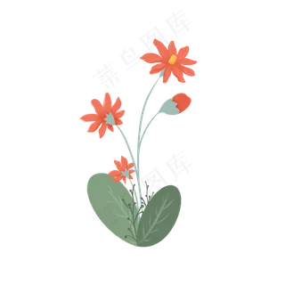 卡通手绘小清新风格花花