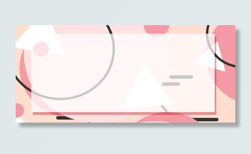 清新卡通几何618促销Banner背景