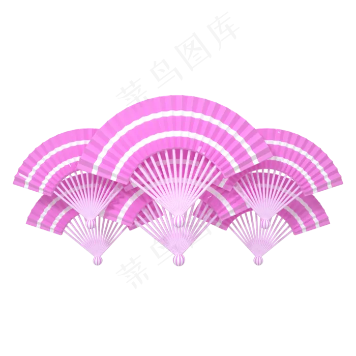 C4D立体粉色扇子520表白节(2000*2000px 300 dpi )