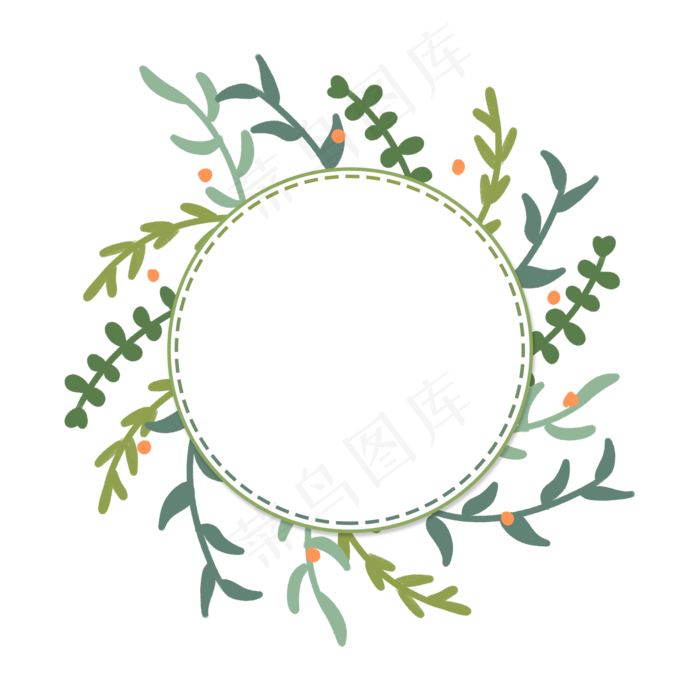 清明节小清新风格柳叶树叶装饰边