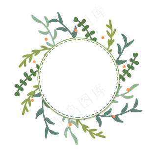 清明节小清新风格柳叶树叶装饰边