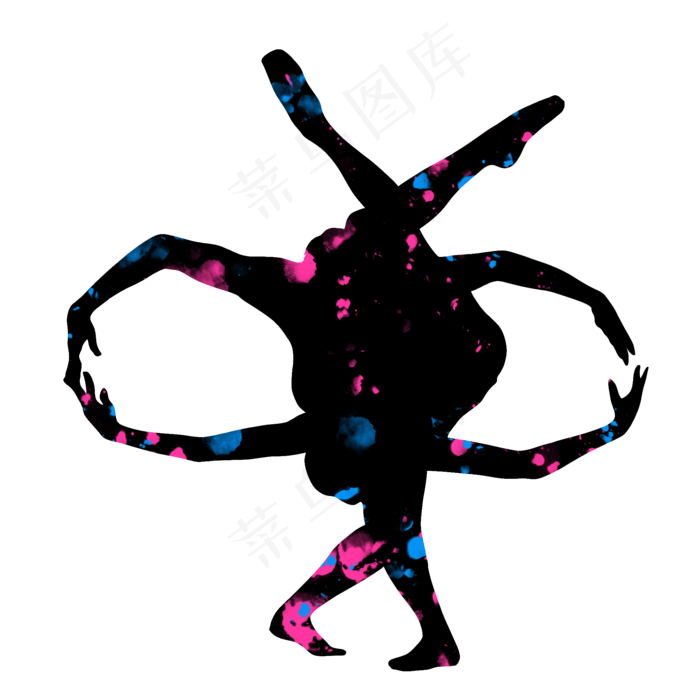 开学季舞蹈社团招新剪影,免抠元素(2000X2000(DPI:300))psd模版下载