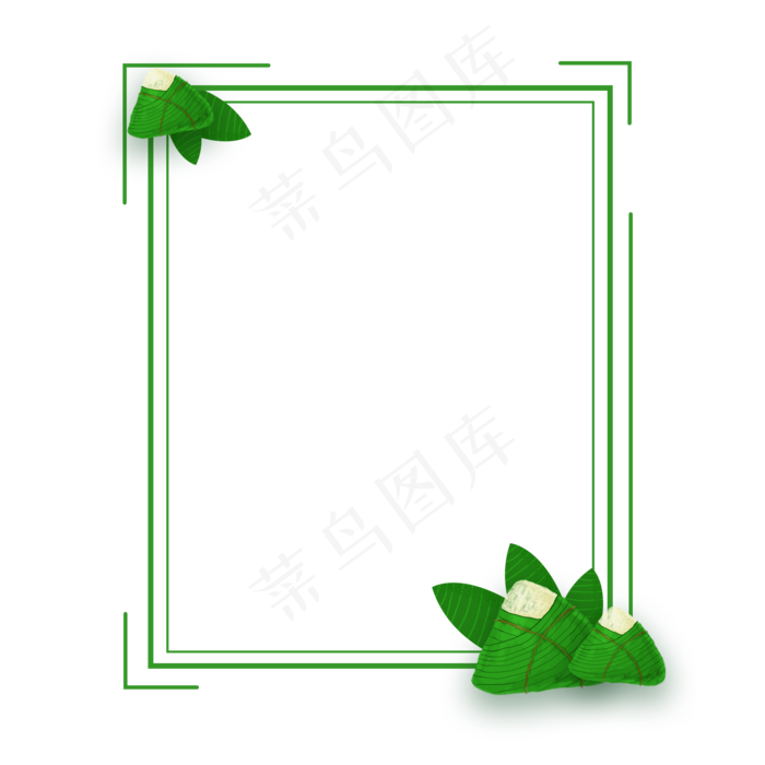 一个绿色粽子画框(2000X2000(DPI:300))psd模版下载