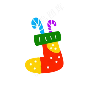 圣诞节可爱毛线针织袜子红绿平安,免抠元素