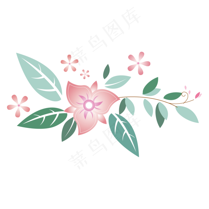水彩绘扶桑花花环矢量ai矢量模版下载