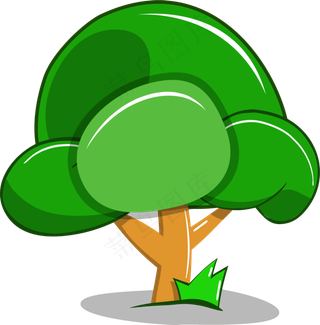 植树节矢量卡通大树2,免抠元素