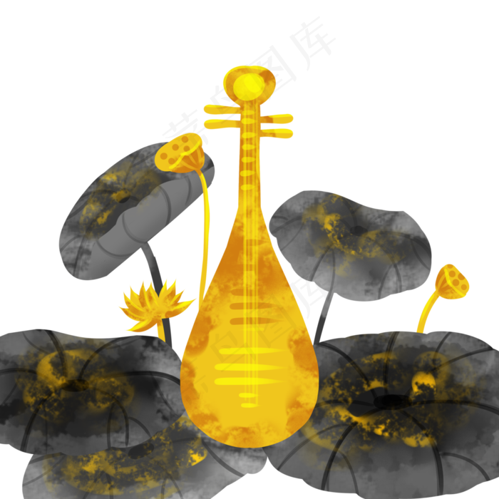 黑金琵琶(3000X3000(DPI:300))psd模版下载